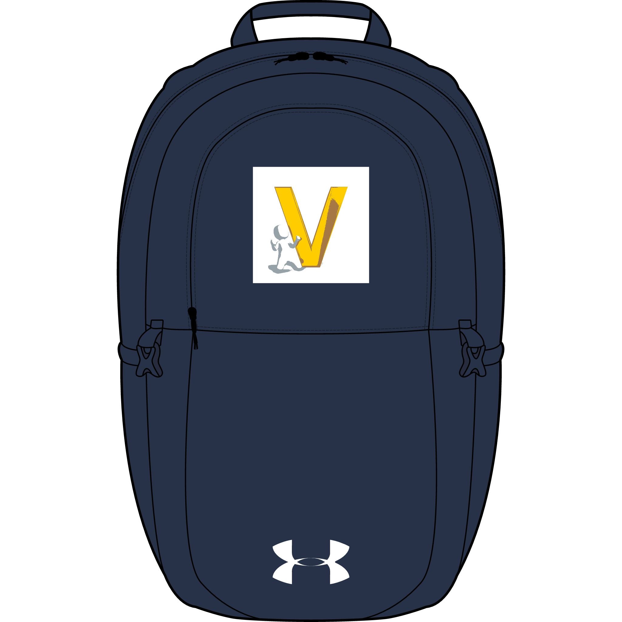 Yellow V Runner Logo Backpack | Embroidered Under Armour Style