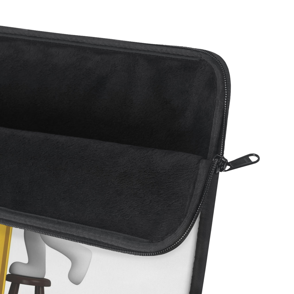3D Stick Figure Building  Letter i Laptop Sleeve | Minimalist White Tech Case