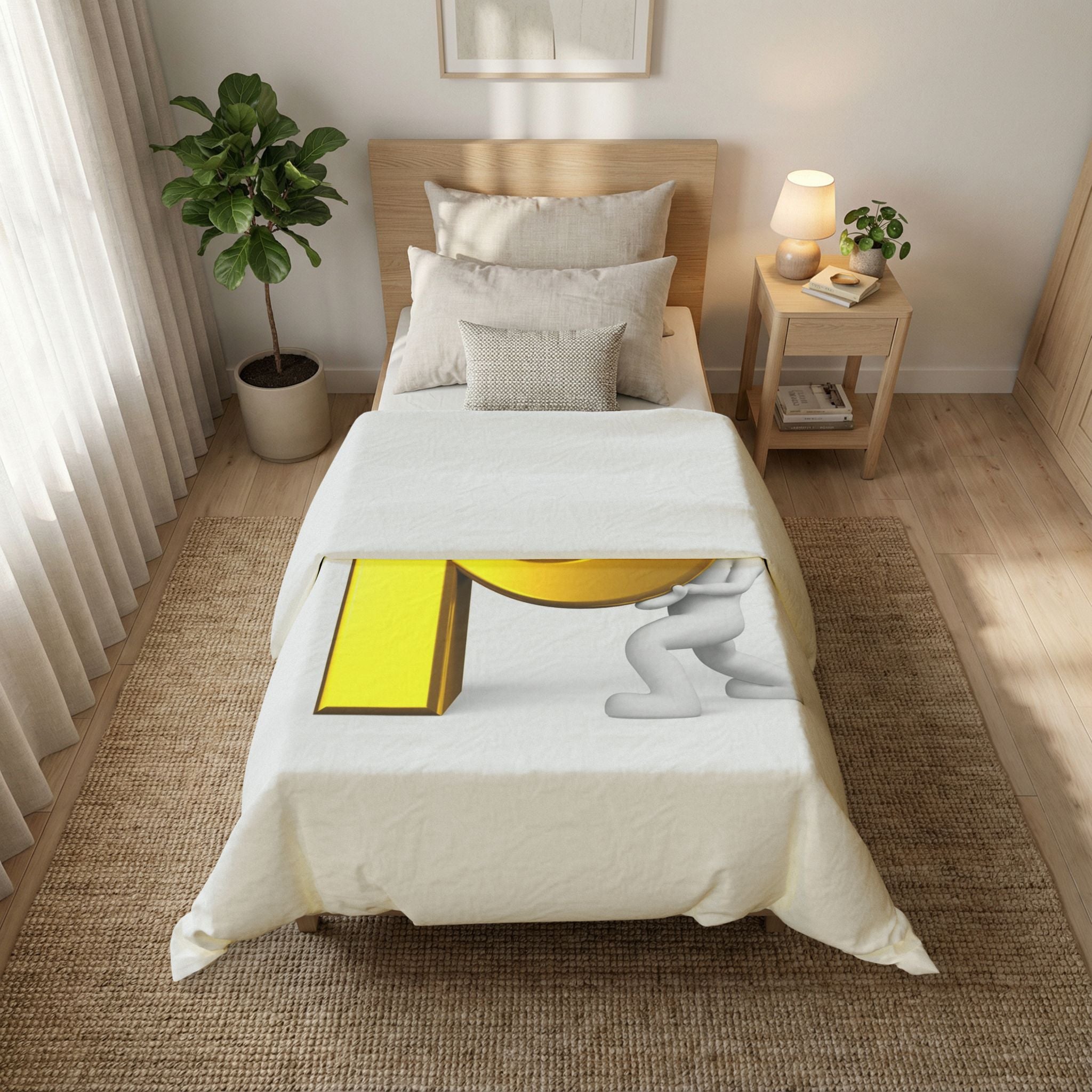 3D Letter P duvet cover