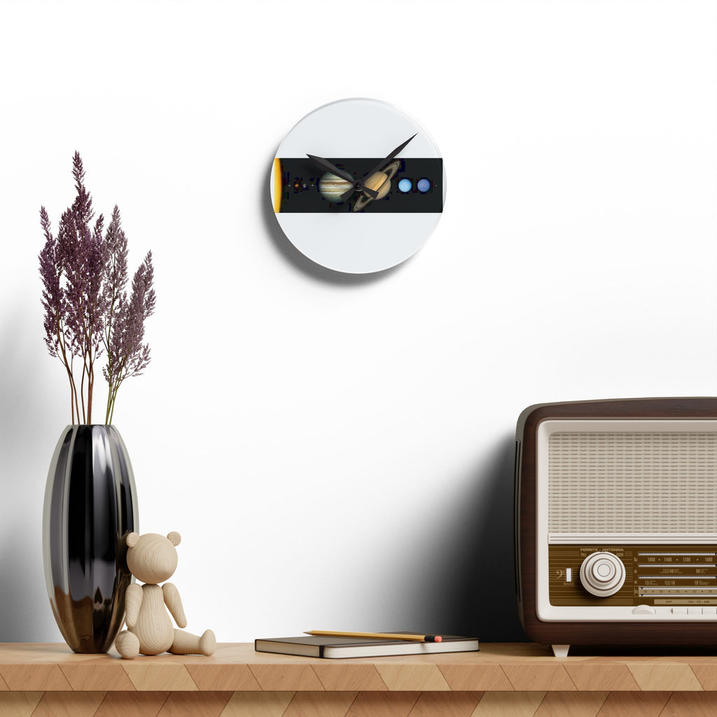 Solar System Planets Acrylic Wall Clock | Space Planet Design