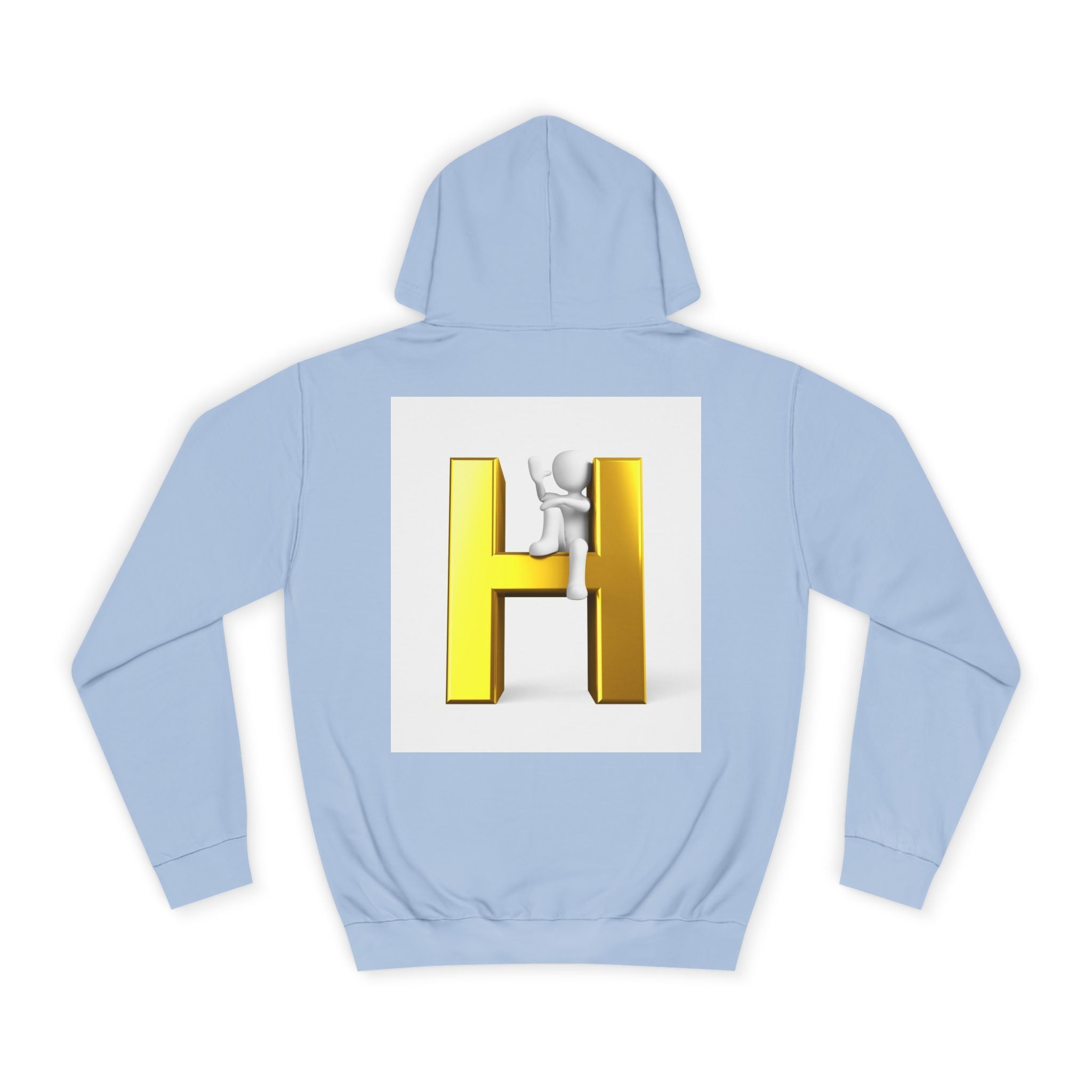 Gold 3D Letter H Hoodie | Monogram Initial Sweatshirt