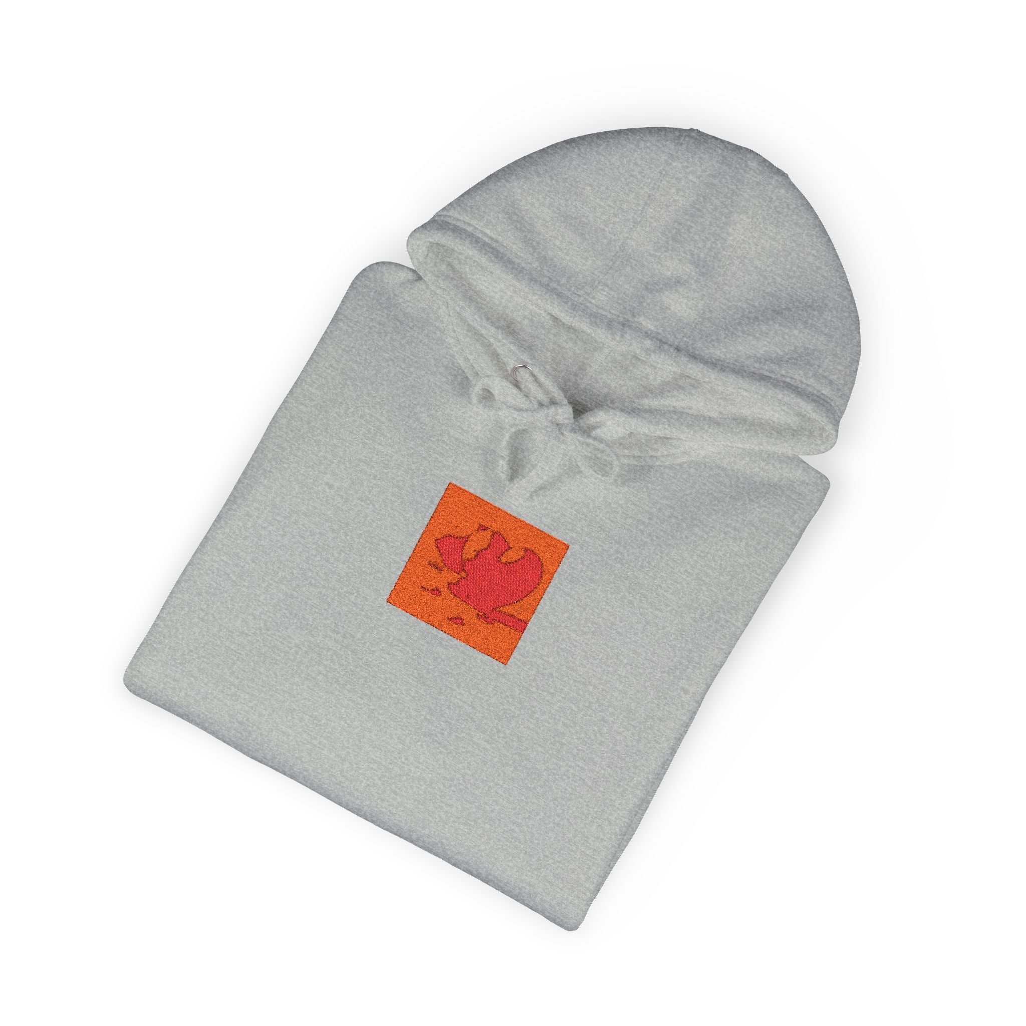 Orange Phoenix Pixel Art Hoodie | Square Chest & Sleeve Patch