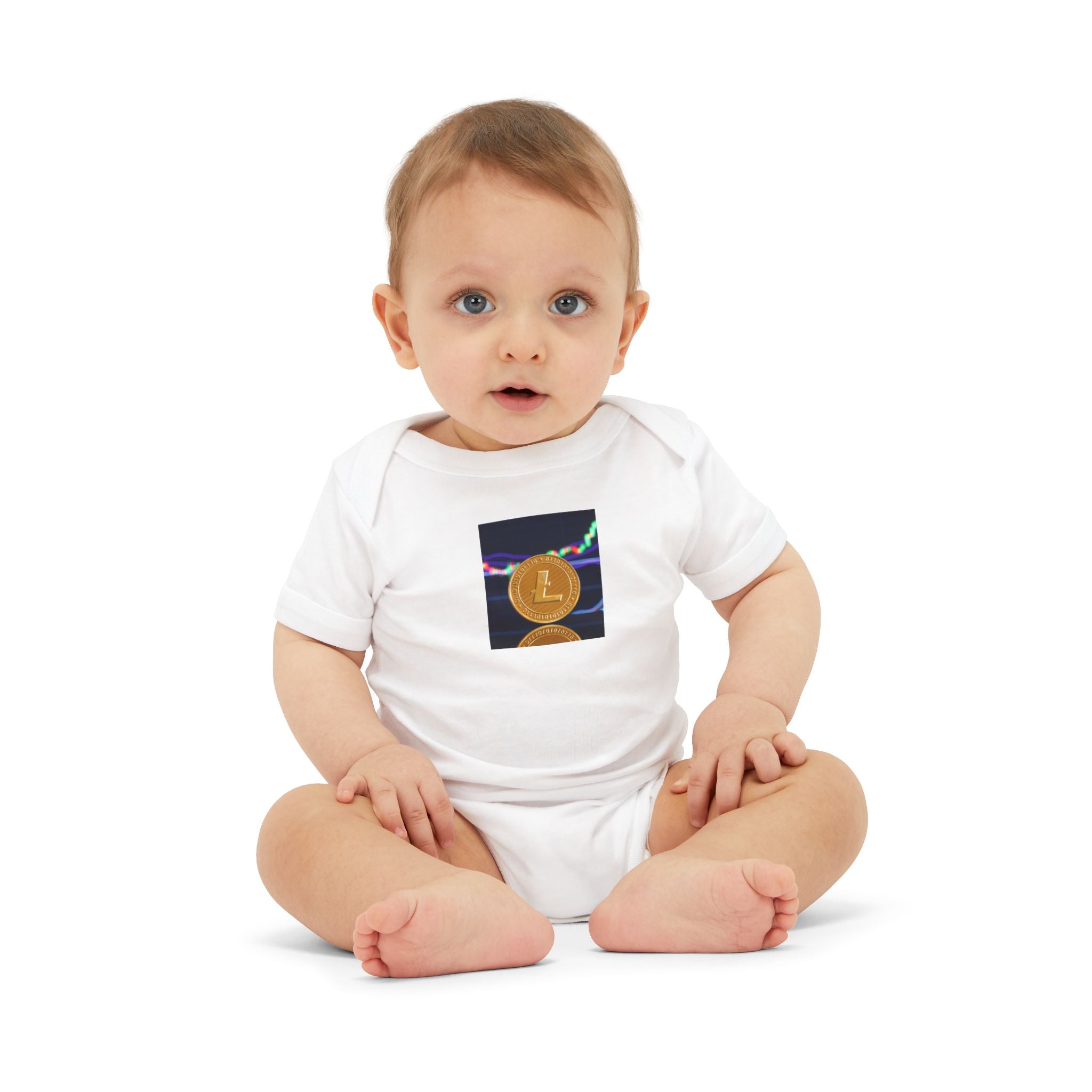 Litecoin Coin Graphic Infant Onesie | Cryptocurrency Baby Bodysuit