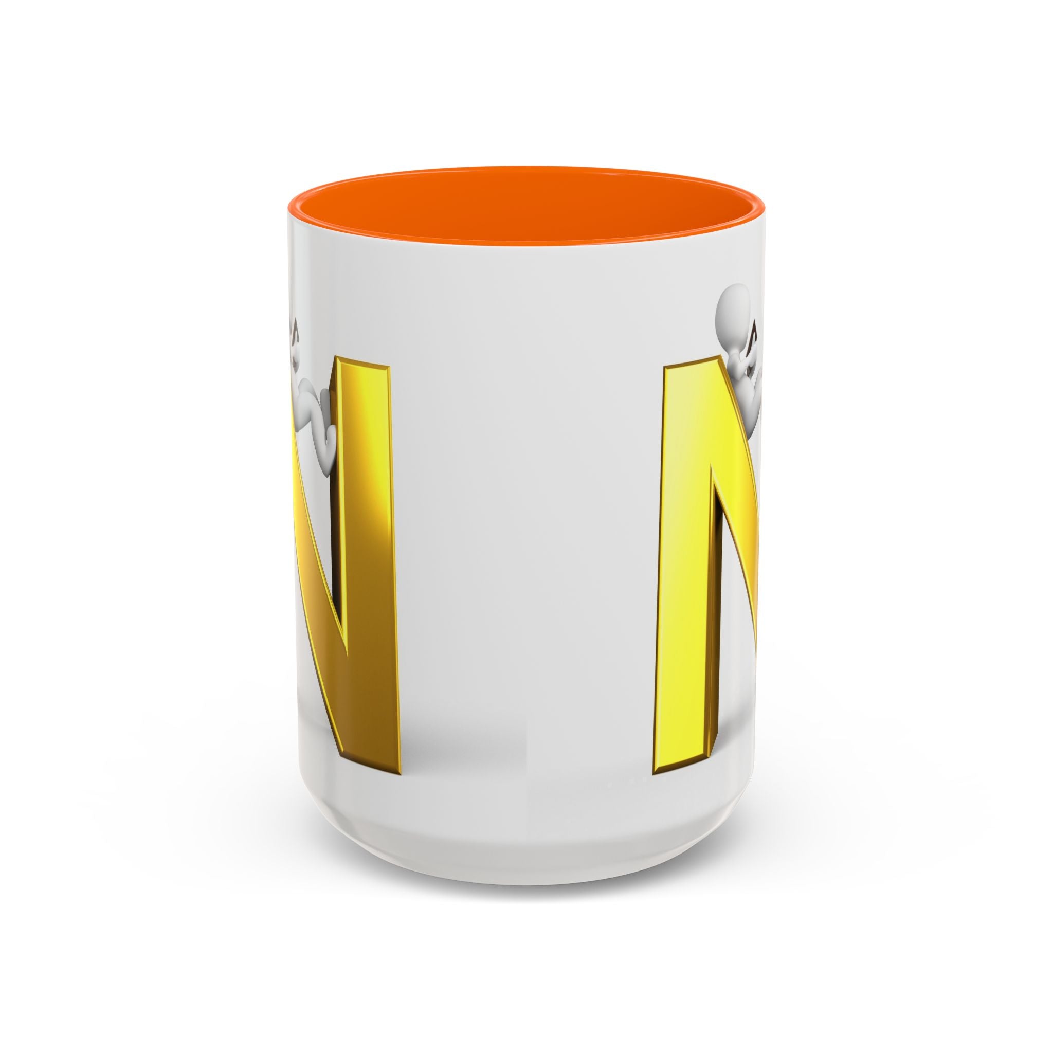 Mug monogramme lettre N dorée | Mug à anse colorée