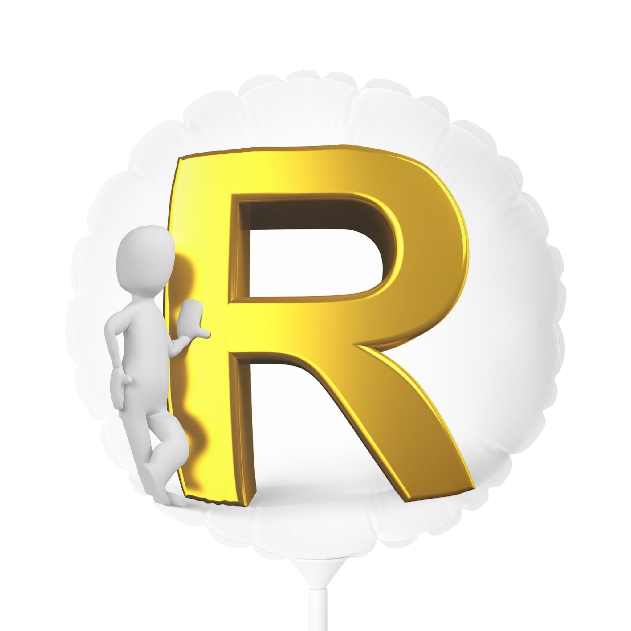 Gold Letter R Balloon 11" Round Foil | Initial Monogram Balloon