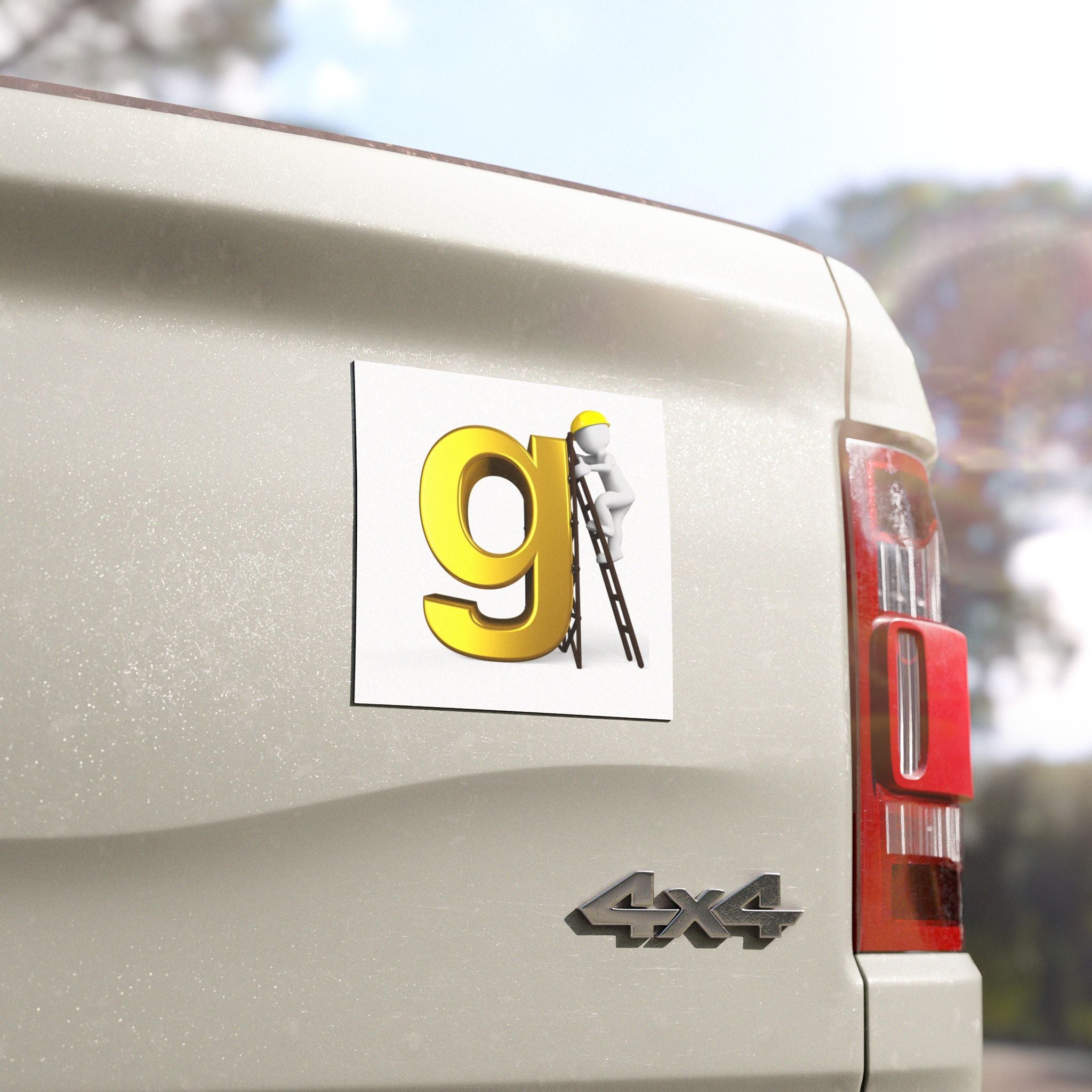 Yellow Letter G Construction Worker Car Magnet