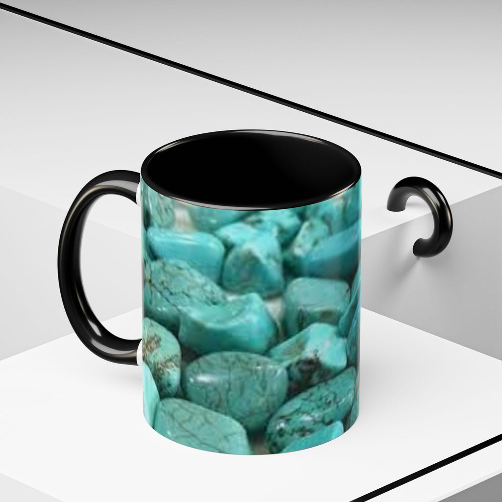 Turquoise Gemstones Accent Coffee Mug | 11oz 15oz