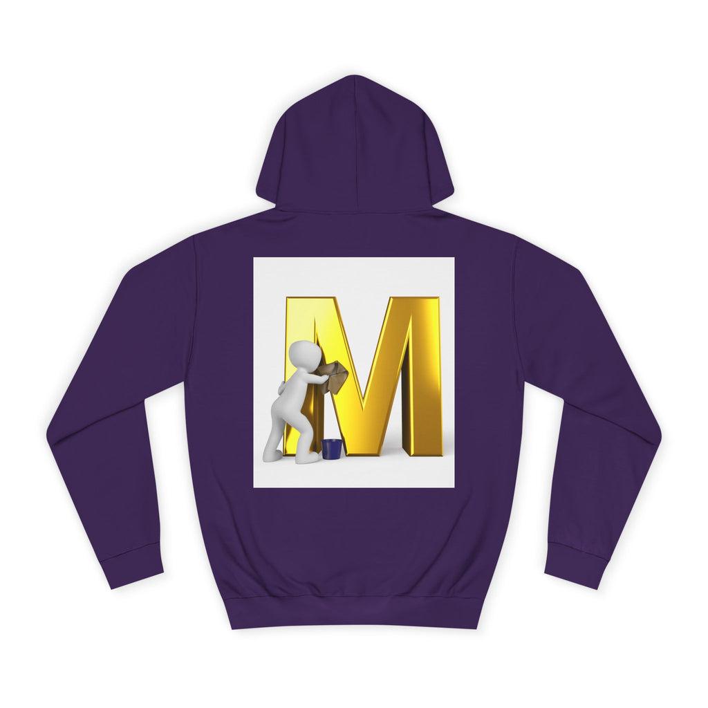Gold Letter M with Figure Hoodie | Monogram Initial M Sweatshirt
