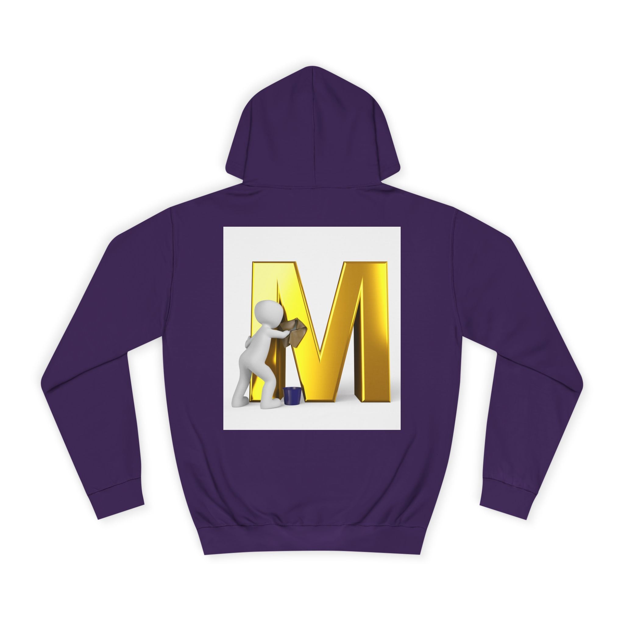 Gold Letter M with Figure Hoodie | Monogram Initial M Sweatshirt