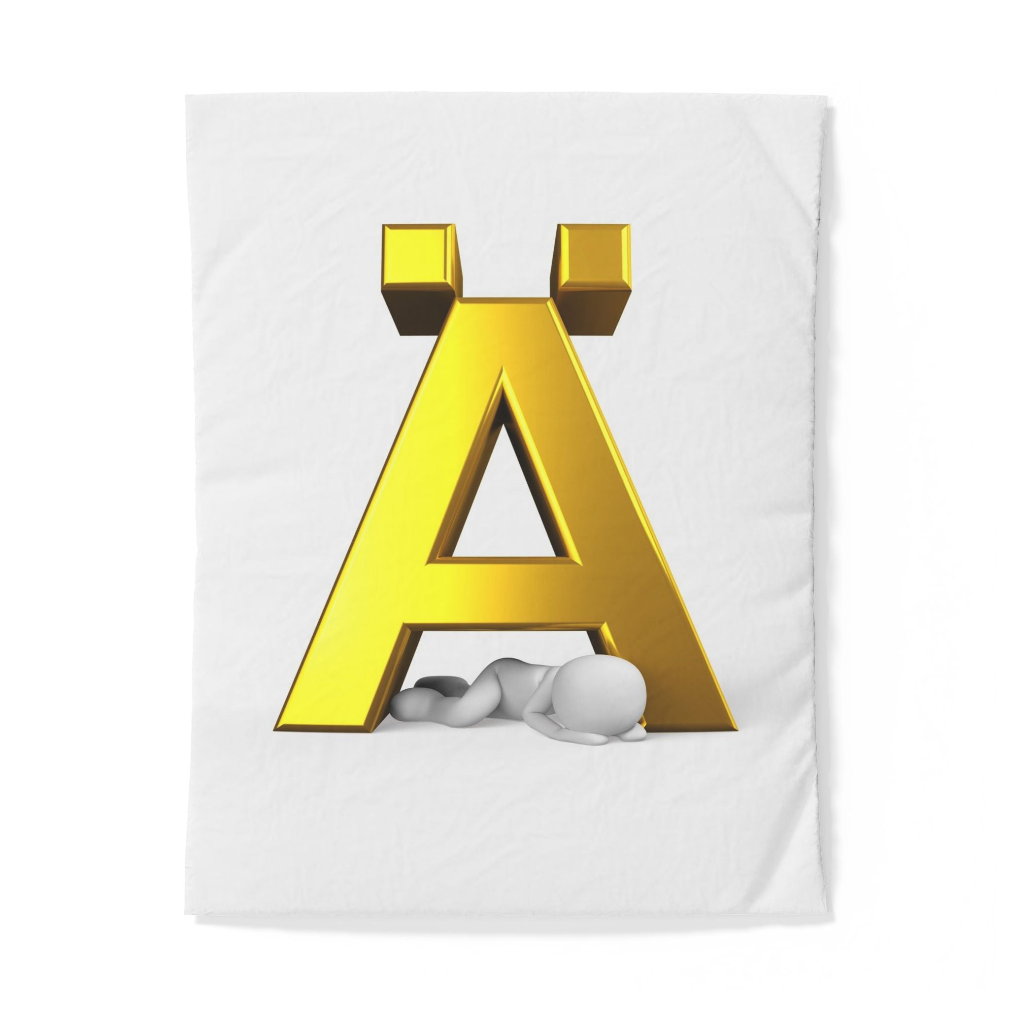 Housse de couette monogramme lettre dorée Ä | Parure de lit typographique initiale
