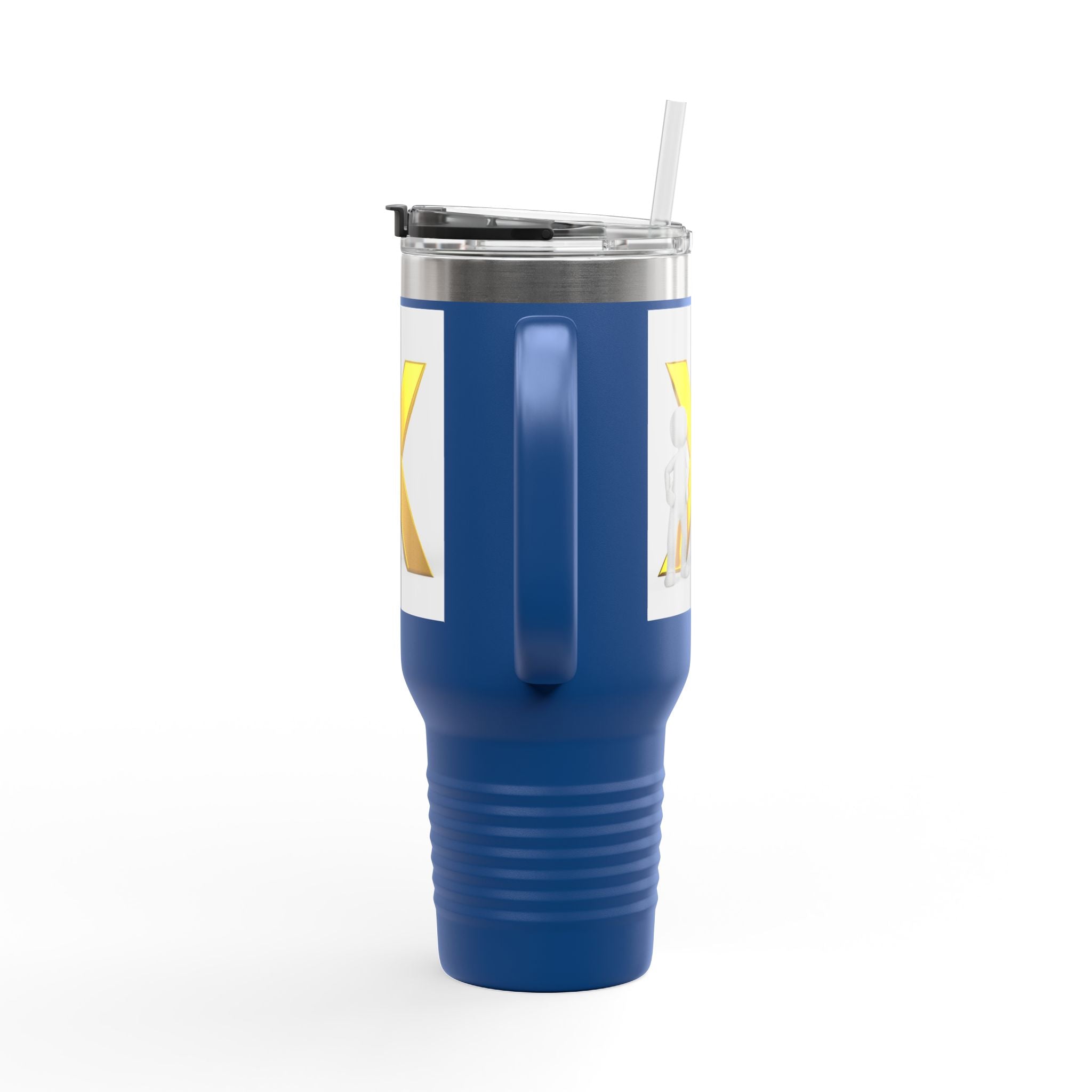 3D Person with Gold X Tumbler 40oz