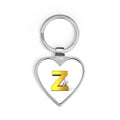 Gold Letter Z Heart Keychain | Monogram Initial Keyring
