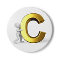 Gold Letter C monogram Ceramic Coaster | Initial coaster, cork backing