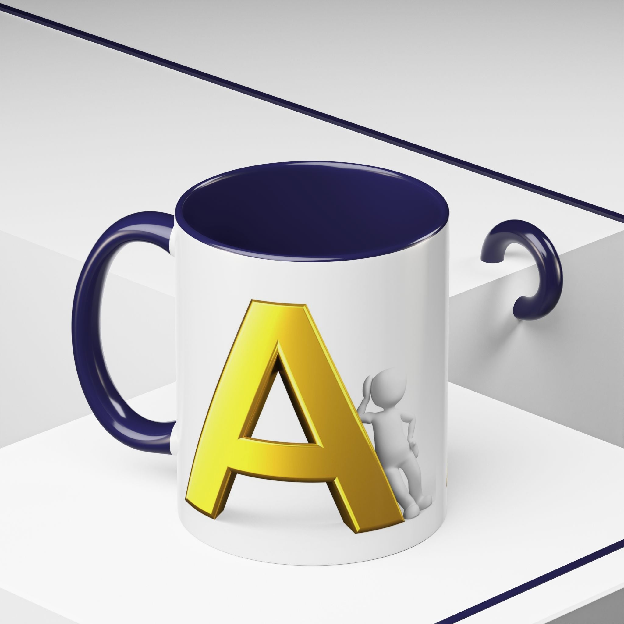 Gold Buchstabe A Tasse mit Initialen | Monogramm Buchstabe A Tasse