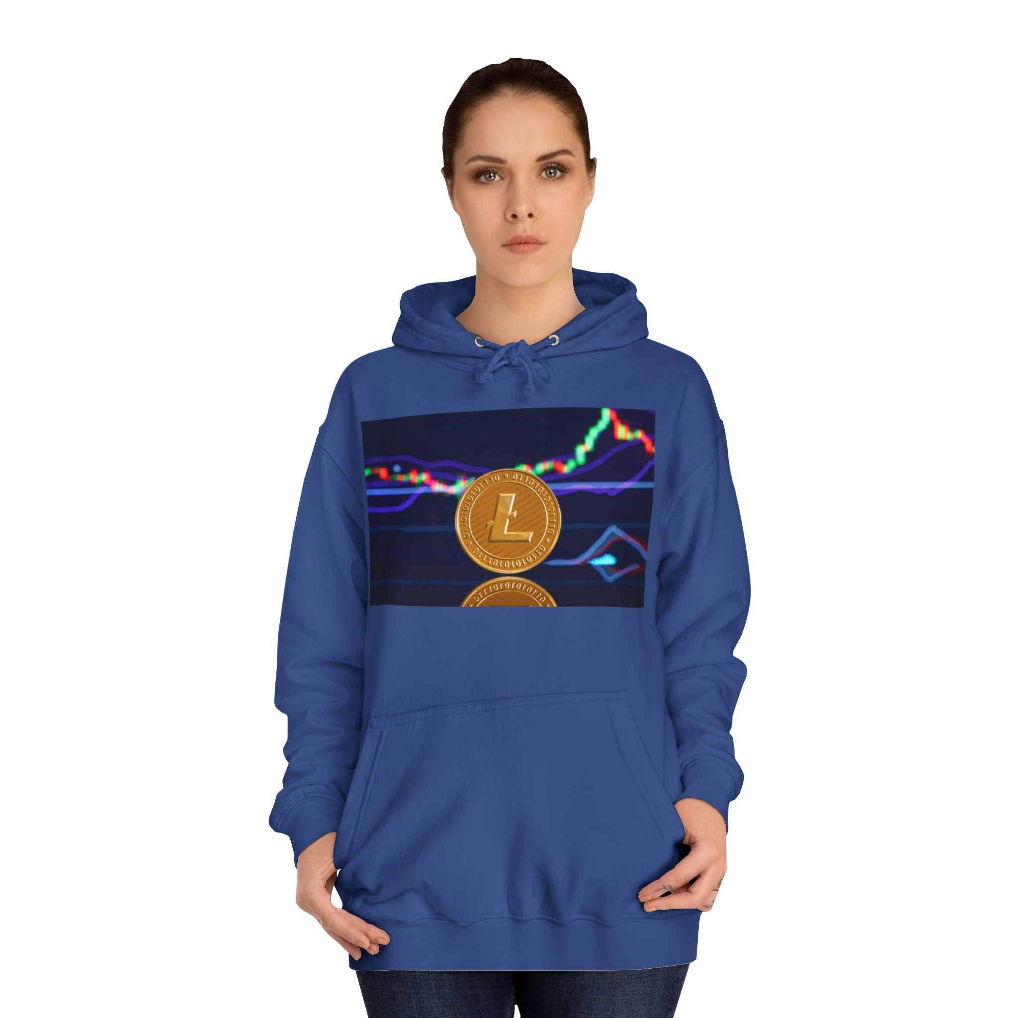 Litecoin Coin Graphic Hoodie | Crypto Chart Design, Digital Currency Apparel