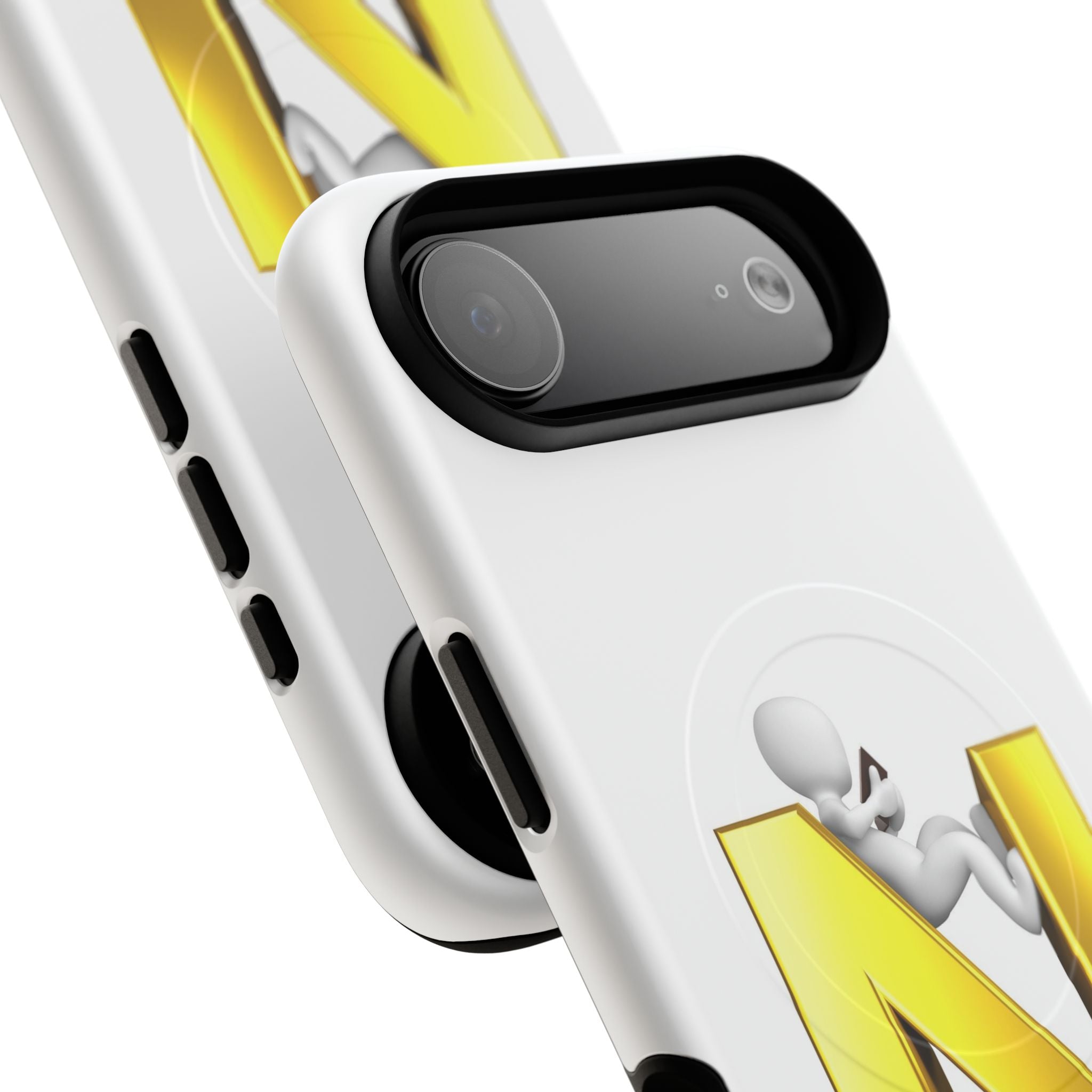 Gold Letter N with 3D Figure Phone Case | Tough Magnetic Case