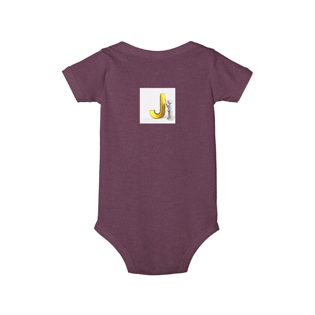 Yellow Letter J with Baby Sloth Infant Onesie | Baby Bodysuit