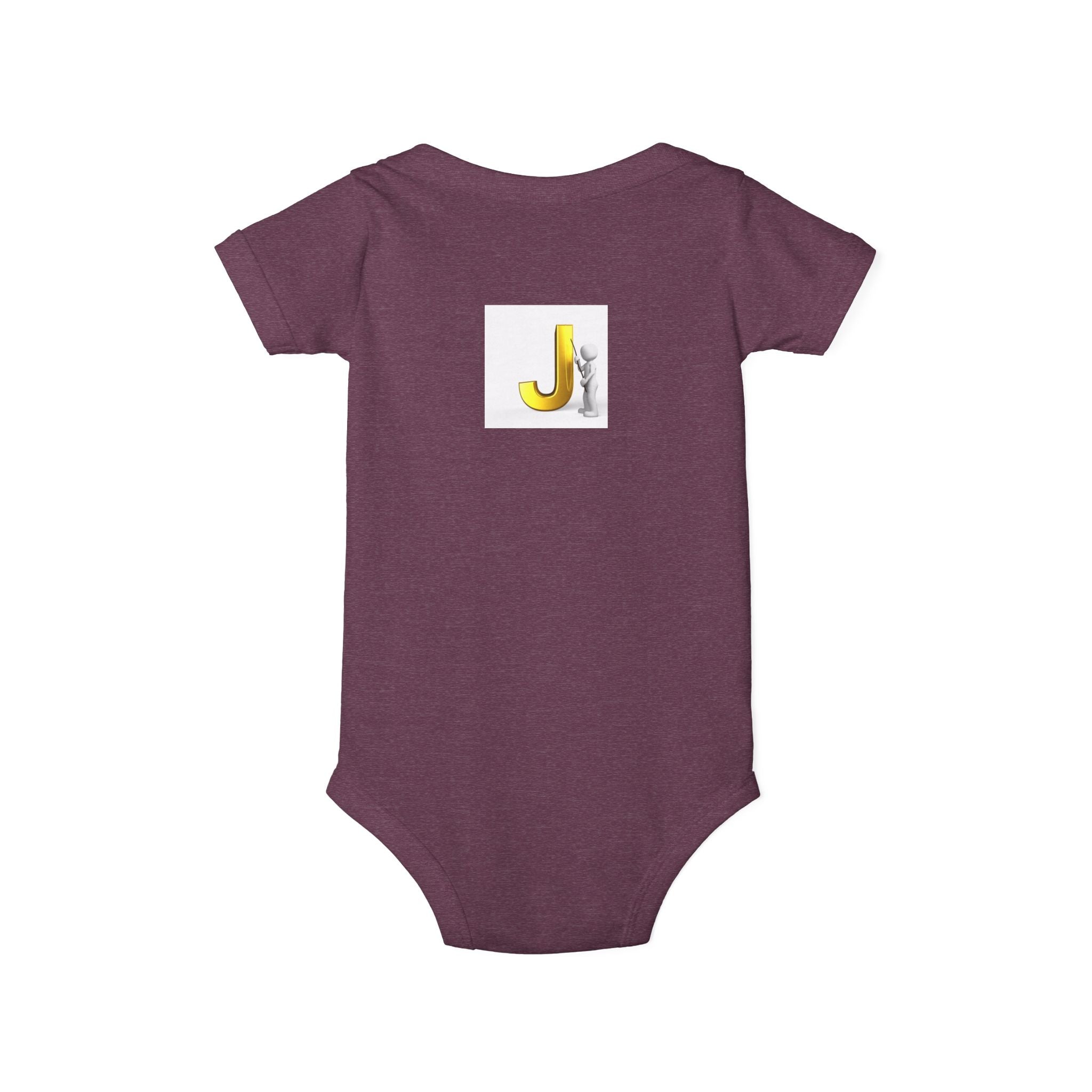 Yellow Letter J with Baby Sloth Infant Onesie | Baby Bodysuit