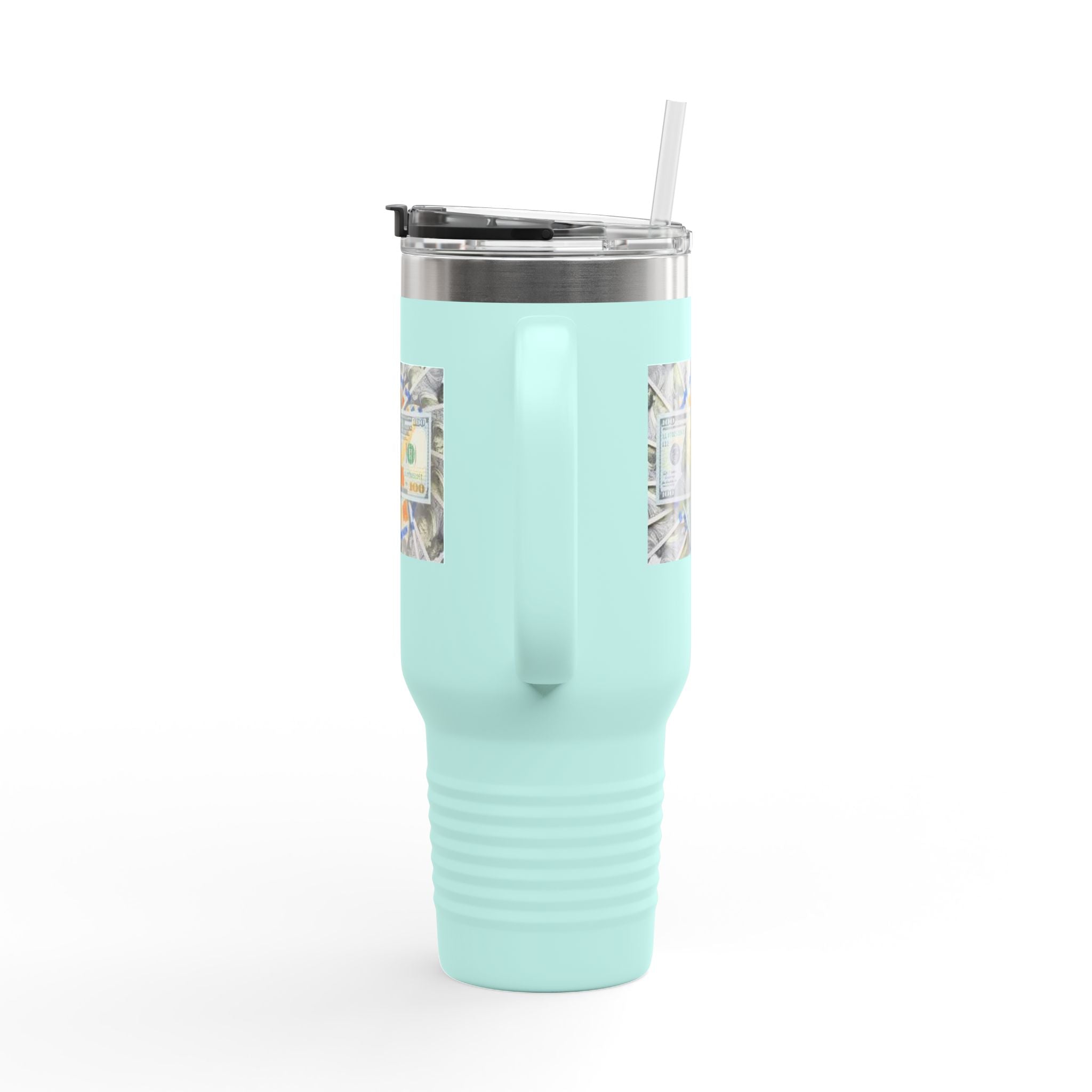 Stacked Hundred Dollar Bills Insulated Travel Mug | 40oz