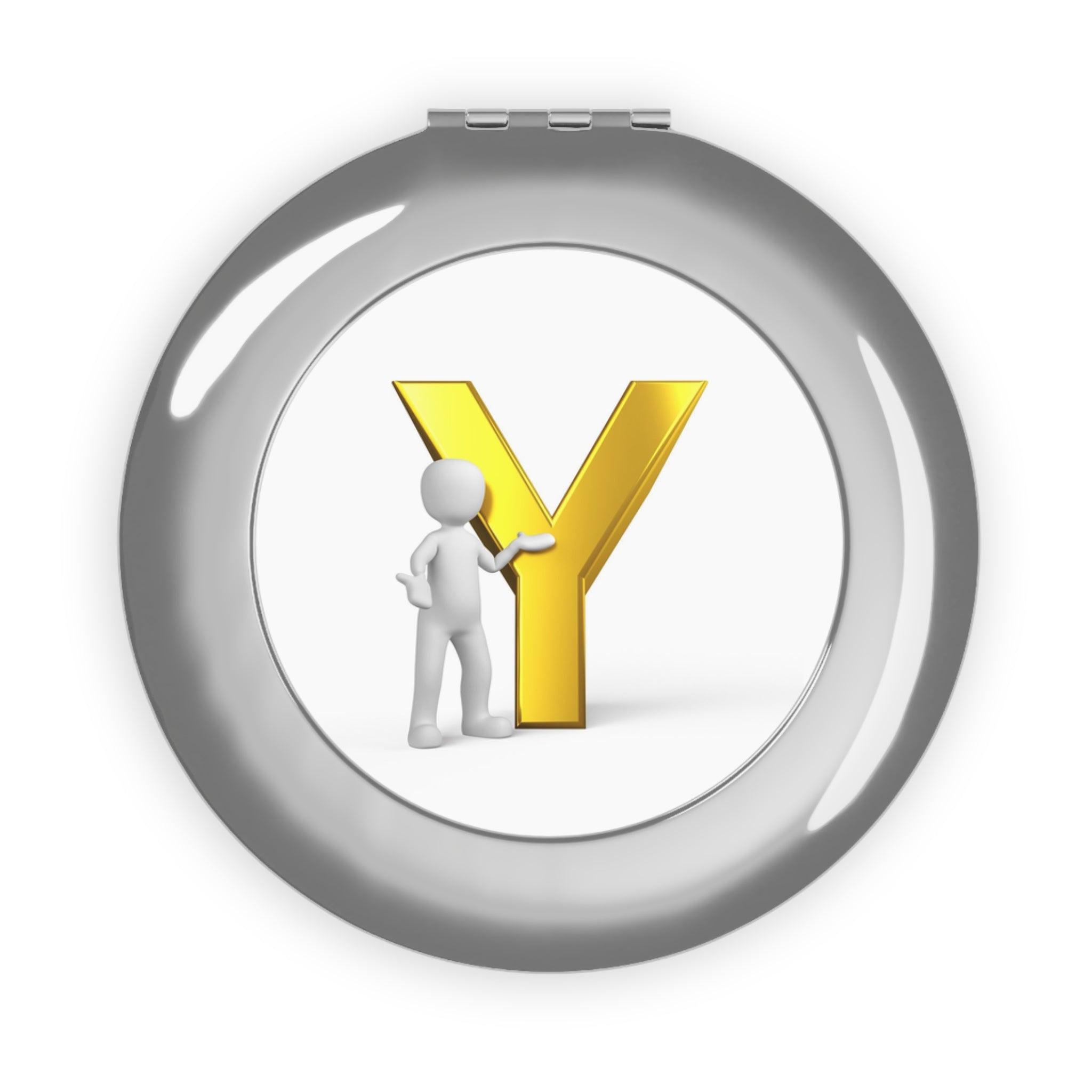 Gold Letter Y initial compact travel mirror | Monogram Makeup Mirror