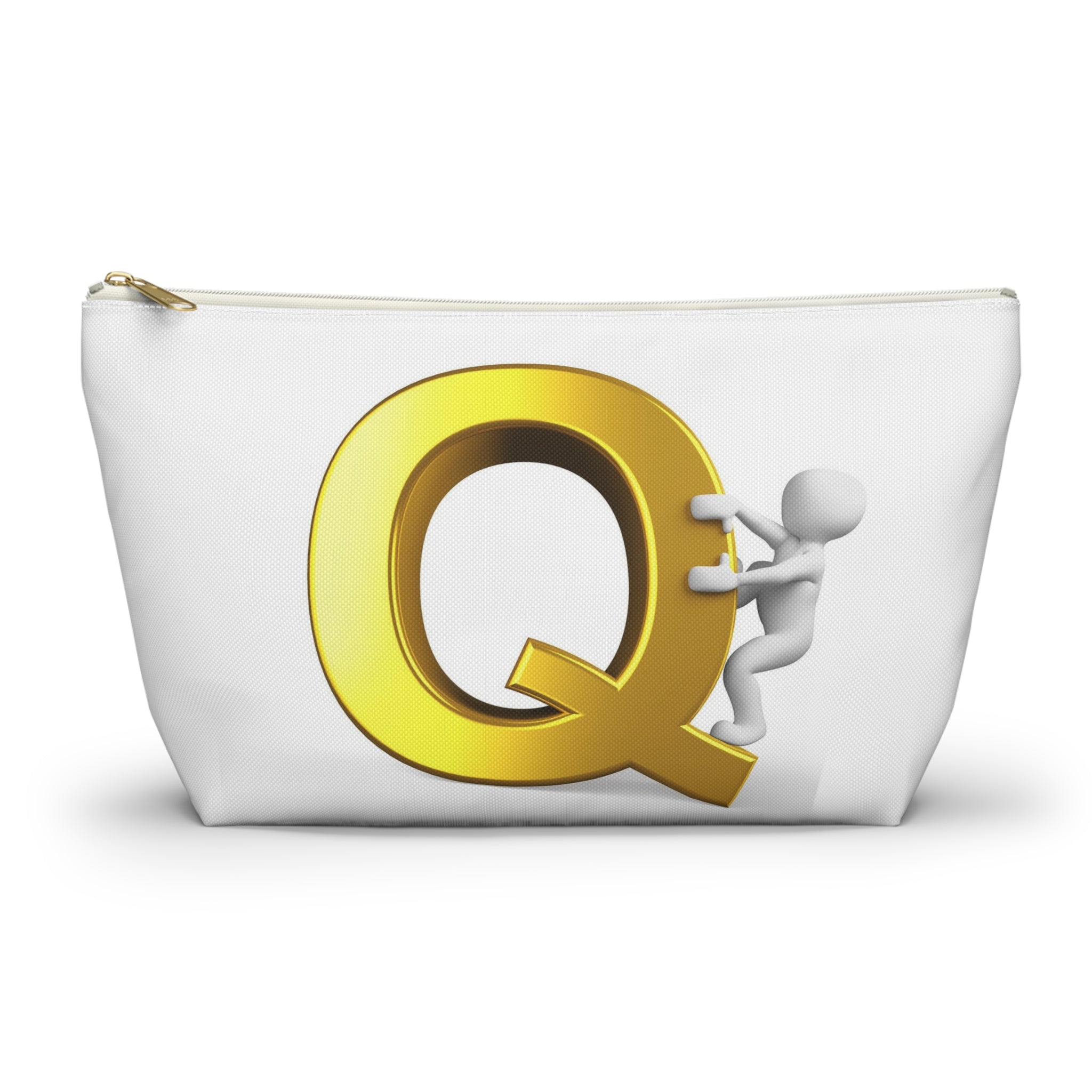 Gold Letter Q Climbing Figure Accessory Pouch