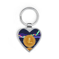 Litecoin Coin Heart Keychain | Crypto Coin Heart Keyring, Cryptocurrency Design