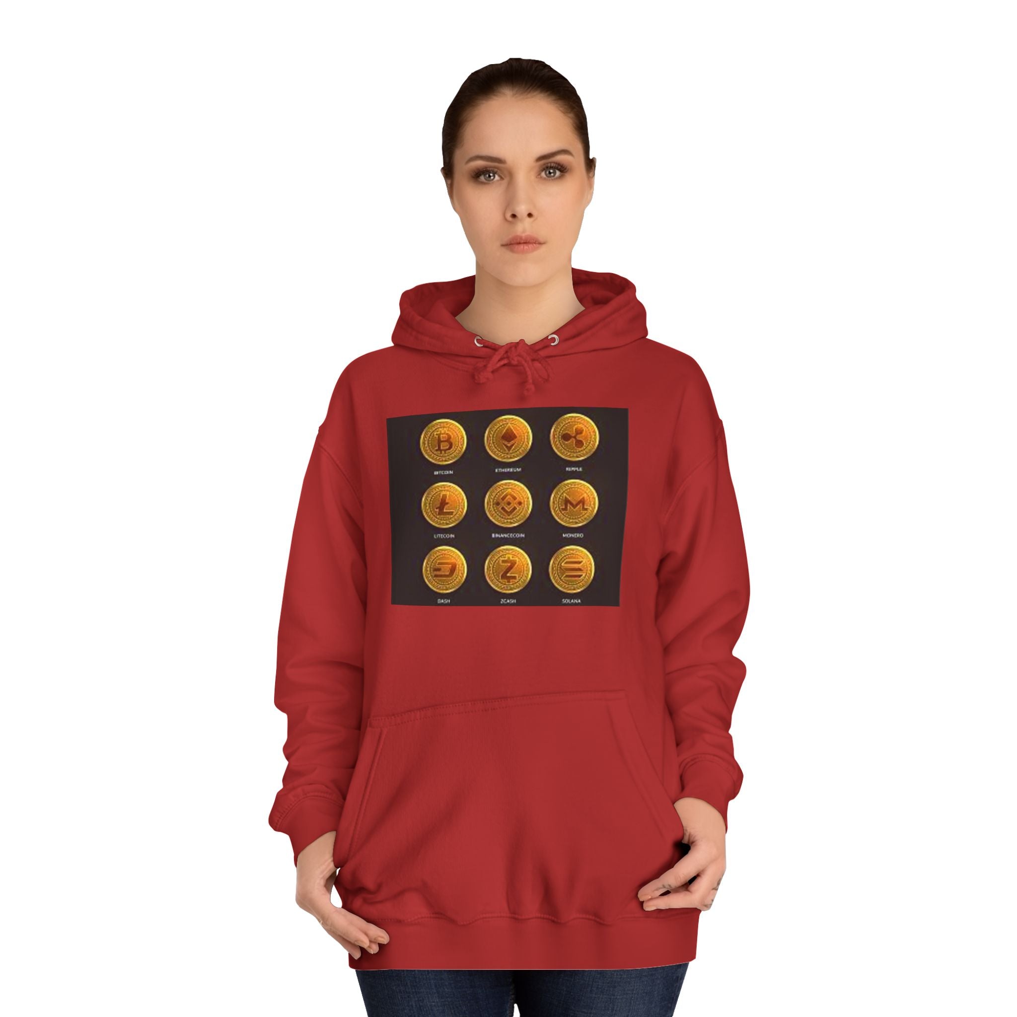 Crypto Coin Icons Hoodie | Bitcoin Ethereum Litecoin Ripple Doge Zcash Monero