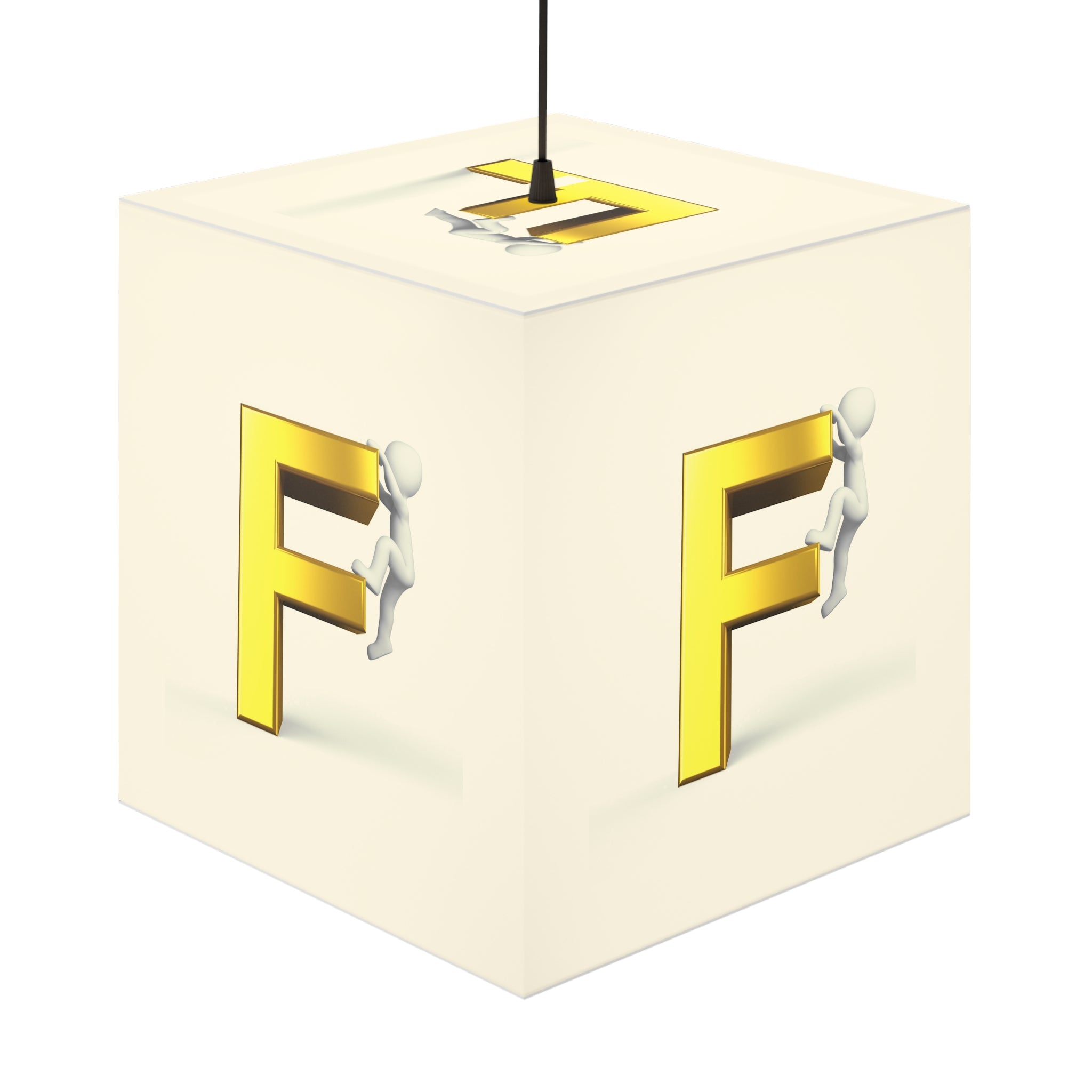 Climbing F Letter Light Cube Lamp | Alphabet Nightlight, Kids Room Decor