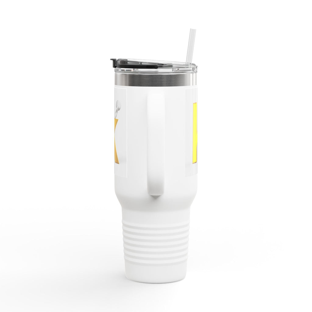 Yellow 3D Letter K Initial Travel Mug | 40oz Insulated Tumbler