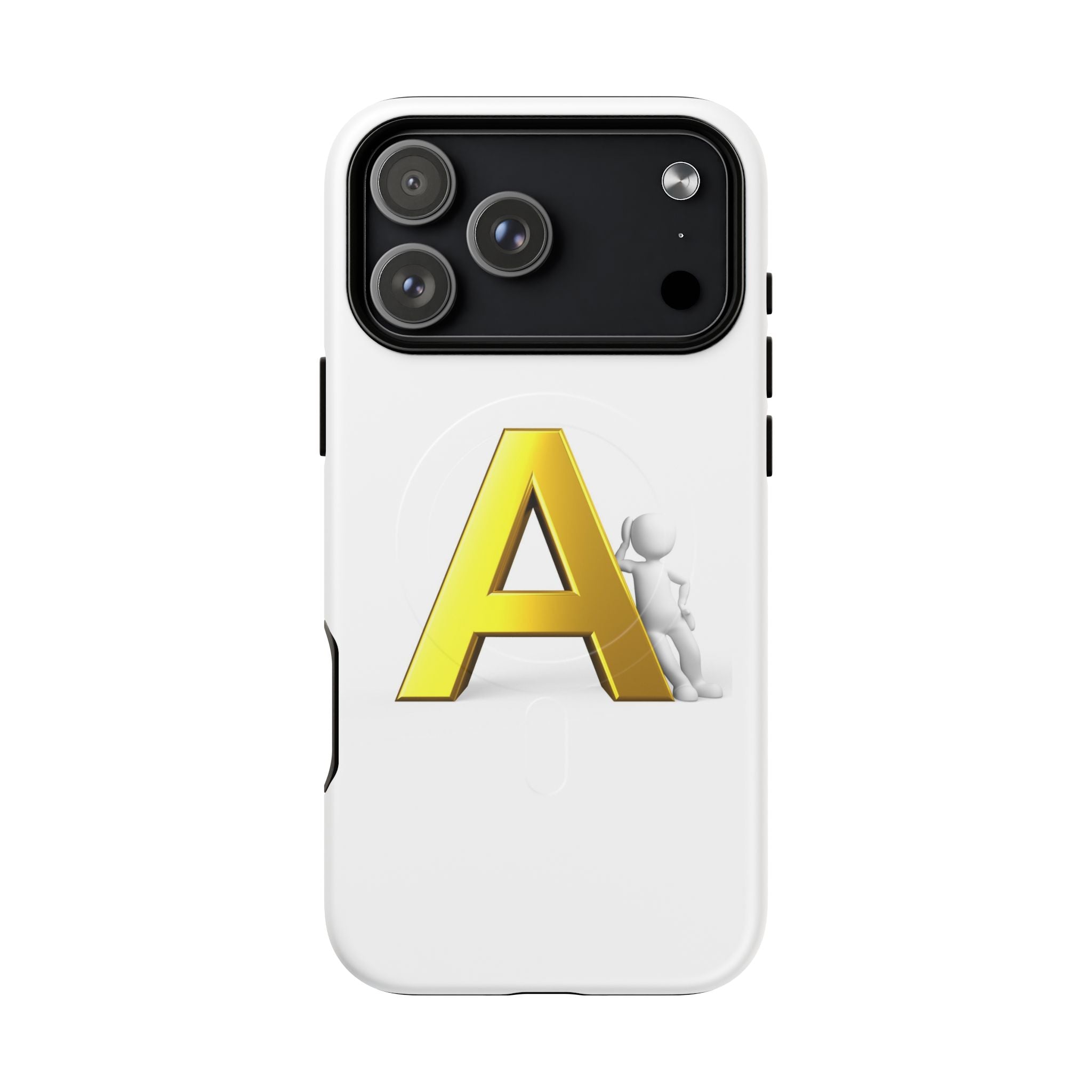 Coque de Téléphone Lettre A Dorée | Coque Magnétique Robuste, Monogramme Initial