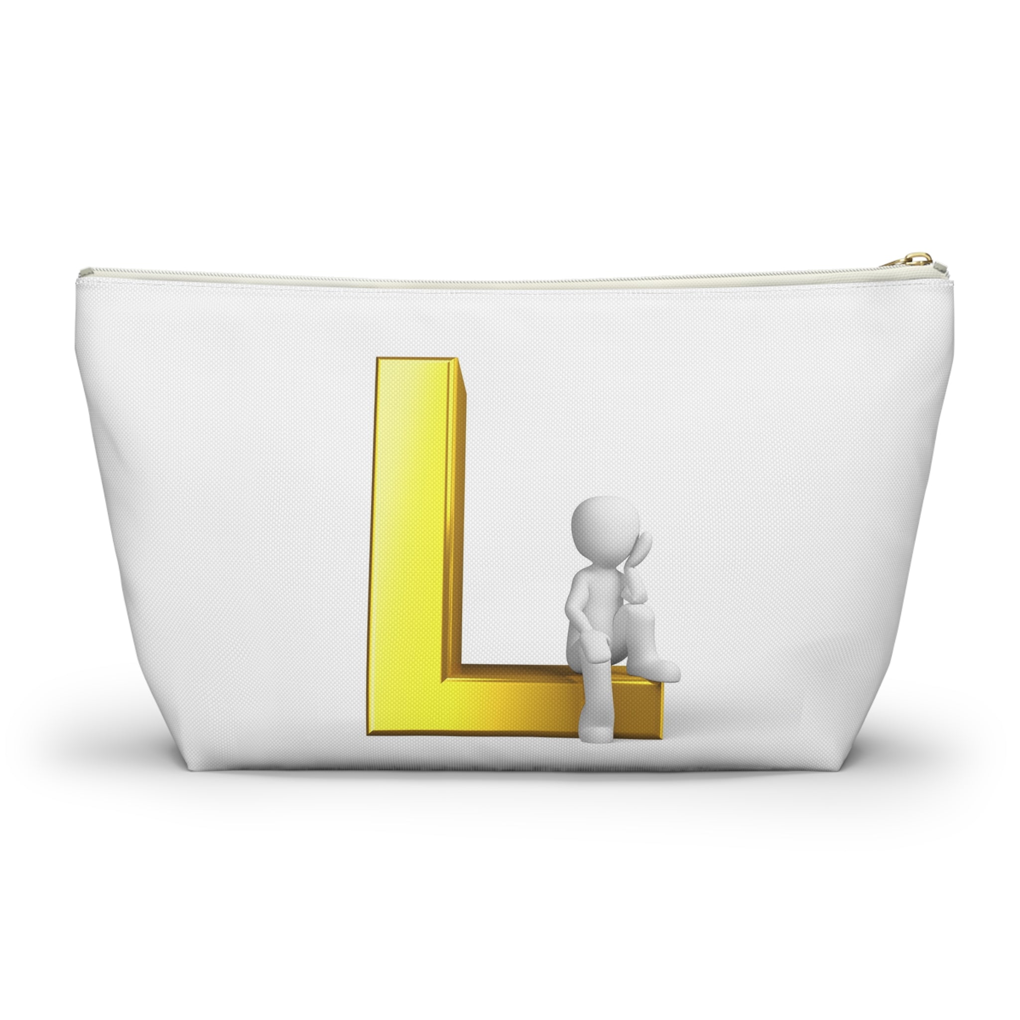 3D Letter L with Sitting Figure Accessory Pouch