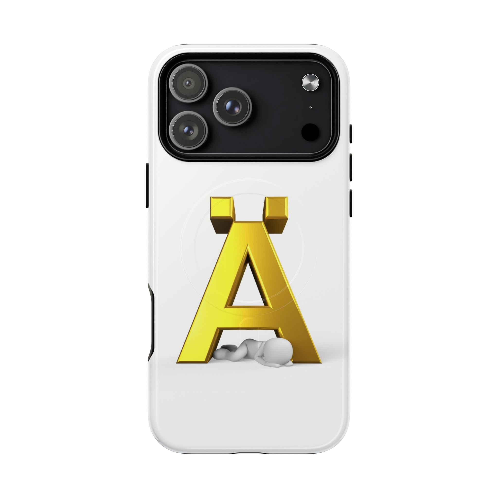 Coque de téléphone Lettre Ä Dorée | Étui magnétique renforcé, Monogramme initial