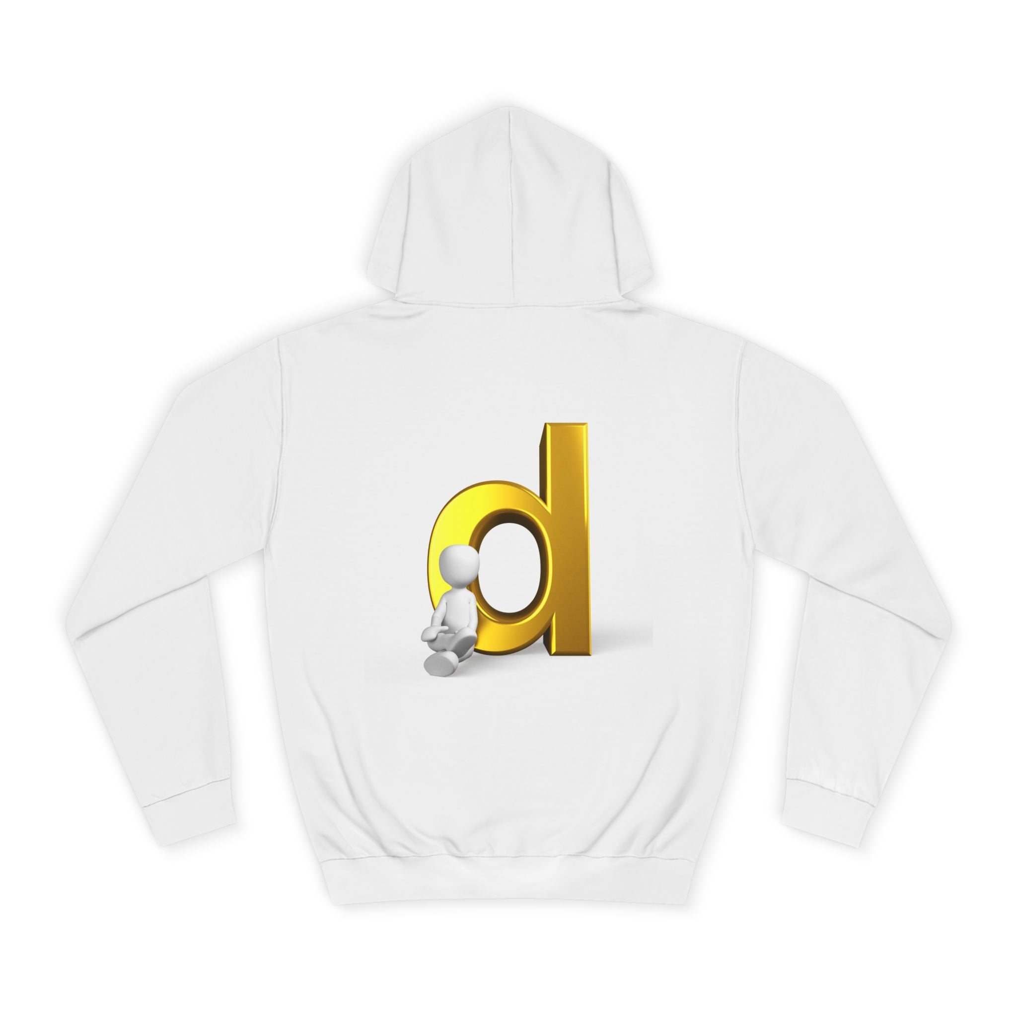3D Gold Letter D Hoodie | Minimal Monogram Initial Sweatshirt