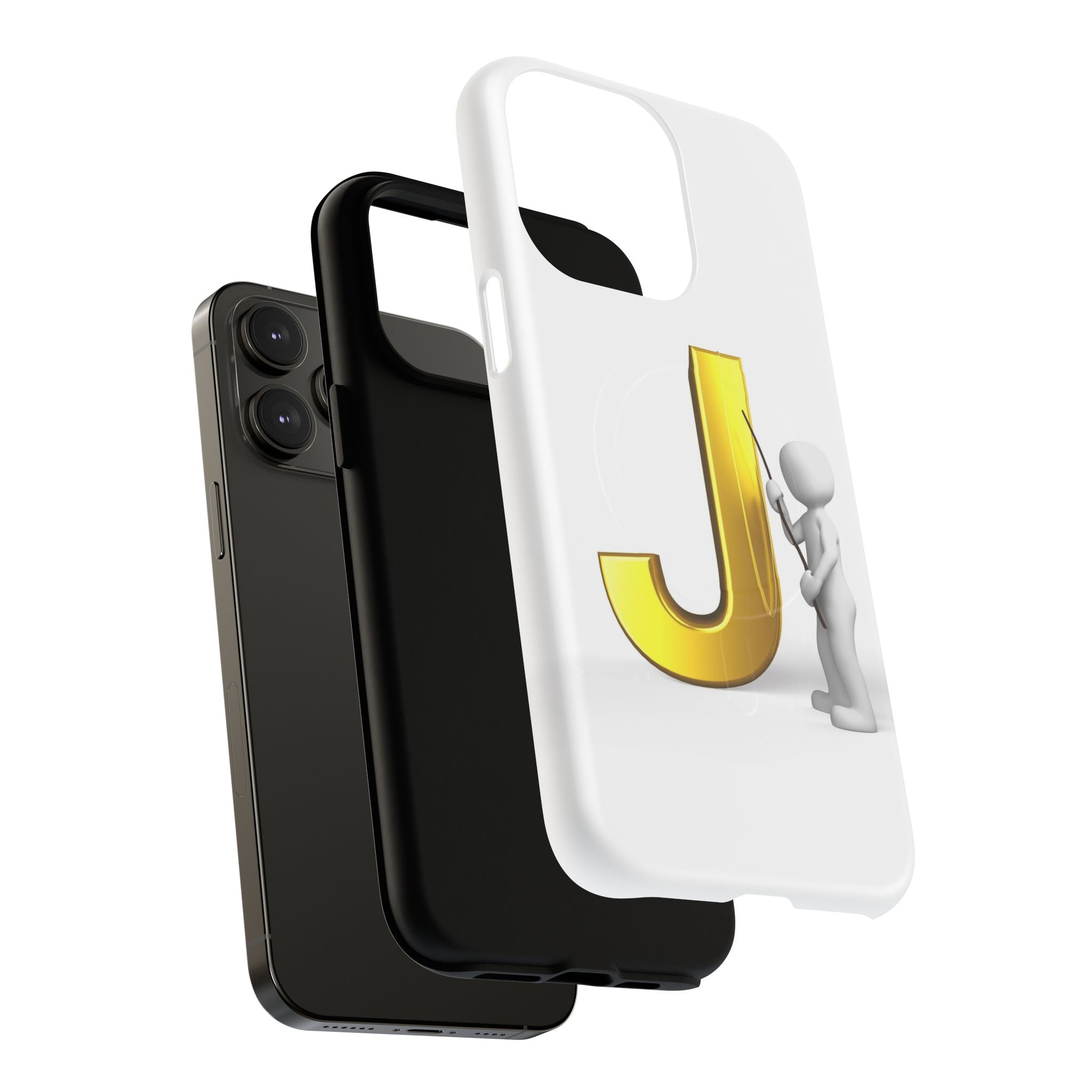 Gold Letter J with Painter Figure Phone Case | Tough Magnetic Case
