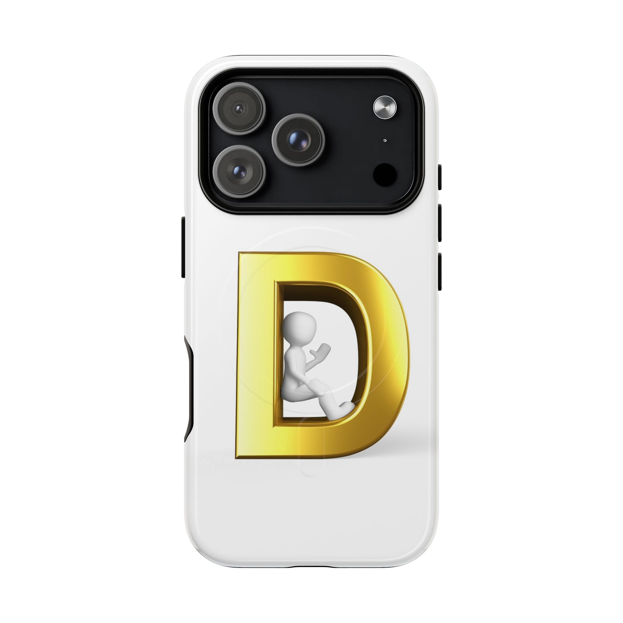 Coque de téléphone à monogramme lettre D or | Coque magnétique résistante