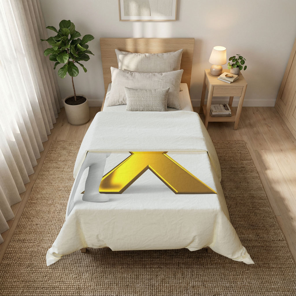 Gold Letter X Cotton Duvet Cover | Monogram Initial Bedding