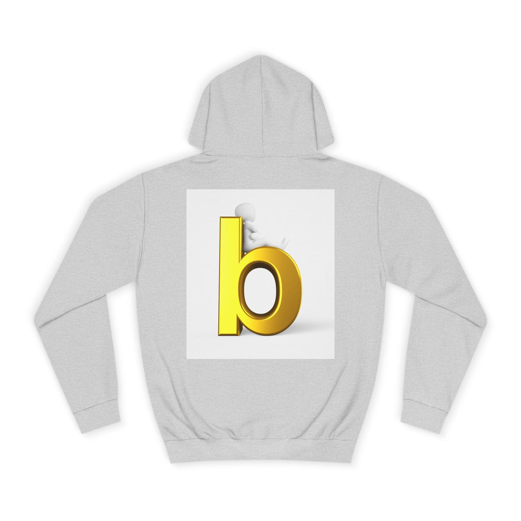 Yellow 3D Letter b Hoodie | Minimal Monogram Initial Sweatshirt