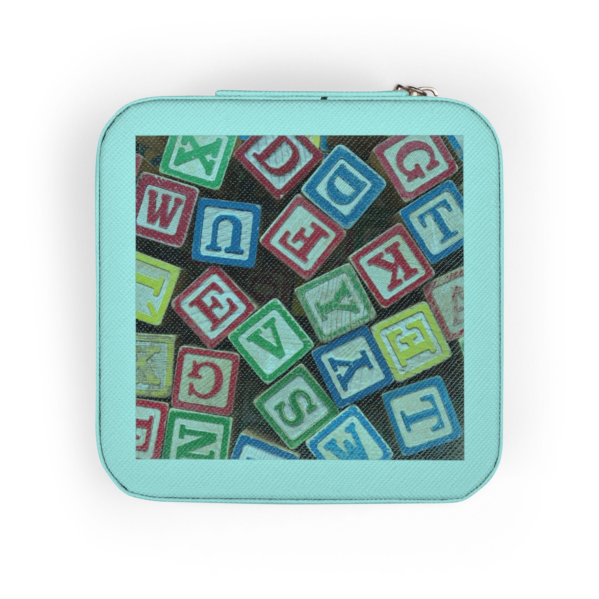 Alphabet Baby Blocks Jewelry Travel Case | Compact Ring Earring Organizer