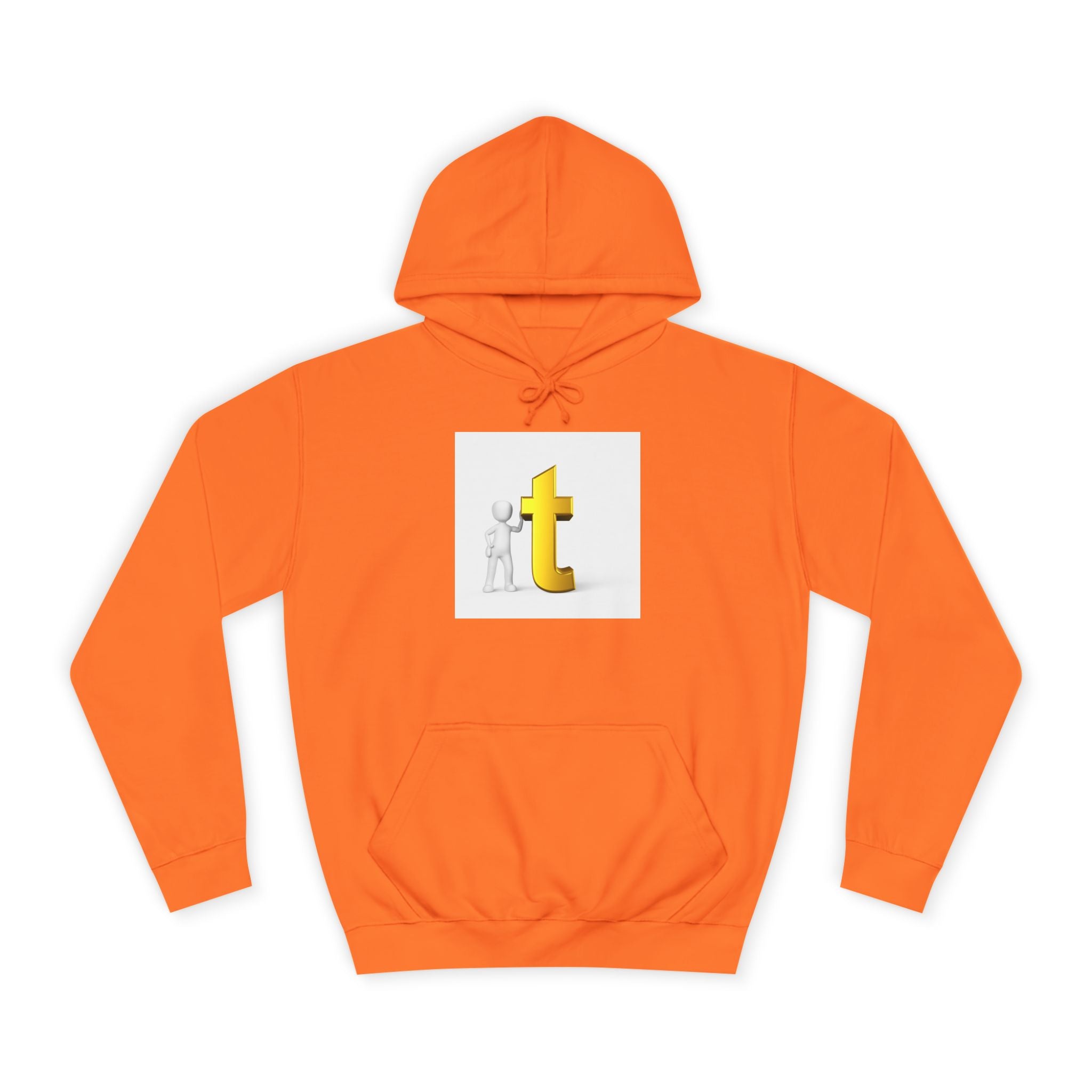 Sweat à capuche 3D Gold Letter T | Sweat-shirt initial minimaliste Letterman