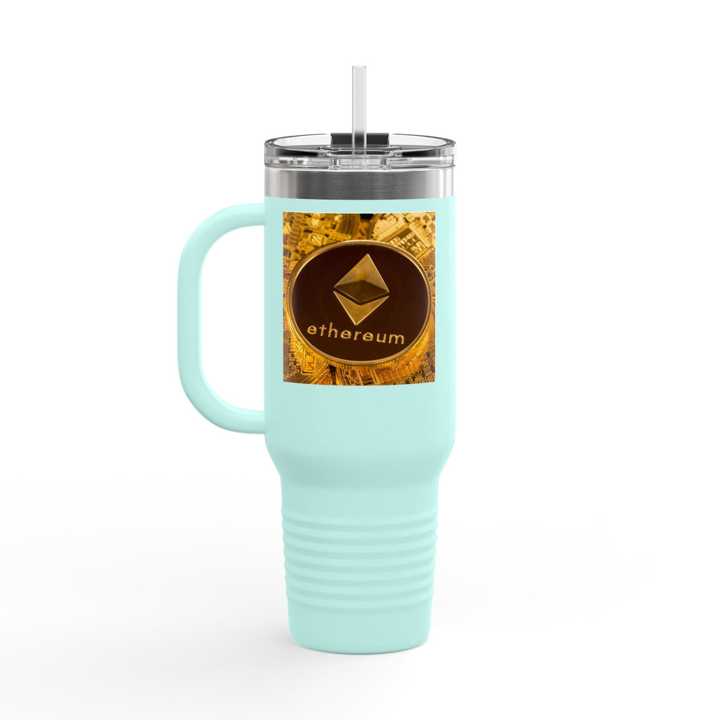 Ethereum Coin Design 40oz Travel Mug | Crypto Logo Insulated Tumbler