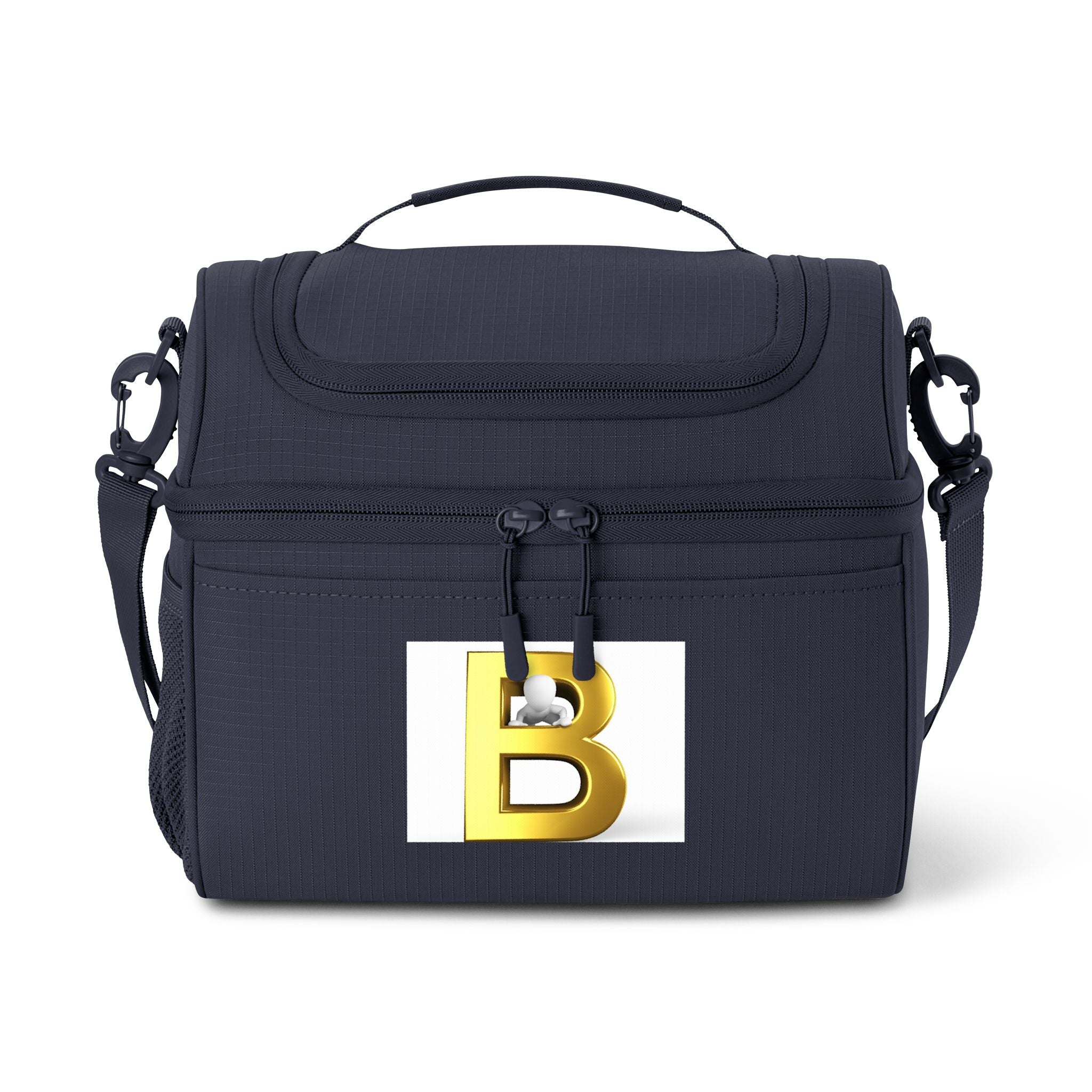 Gold Letter B Cooler Bag | Insulated Lunch Tote, Monogram Initial