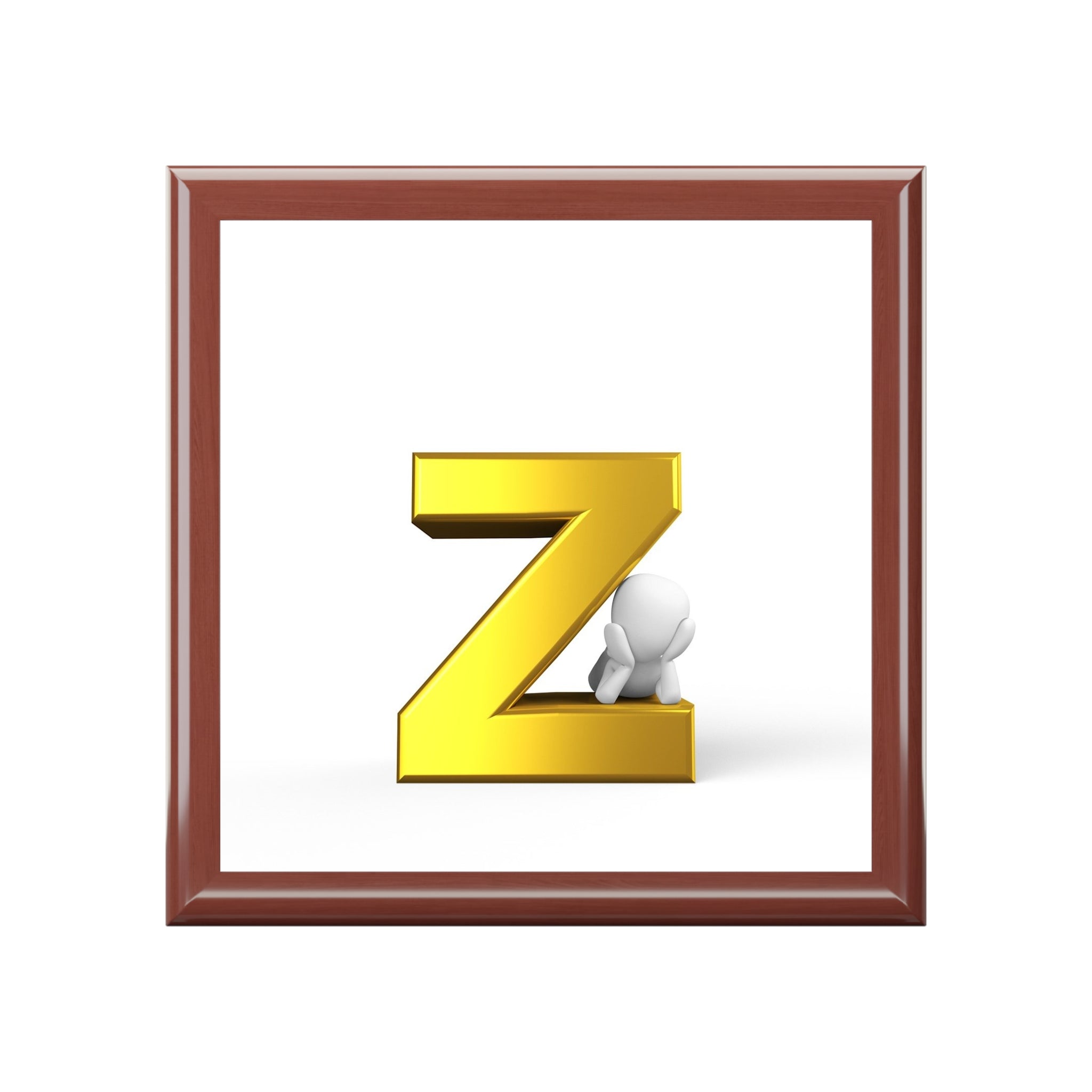 Gold Letter Z Initial Jewelry Box | Monogram Keepsake Box