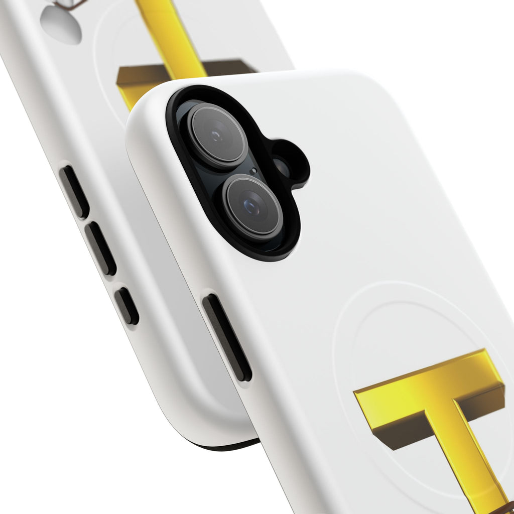 Gold Letter T with Tugging Figure phone case | Magnetic Tough Case