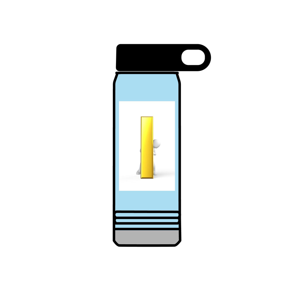 Yellow Door with Peekaboo Character Water Bottle | 20oz Stainless