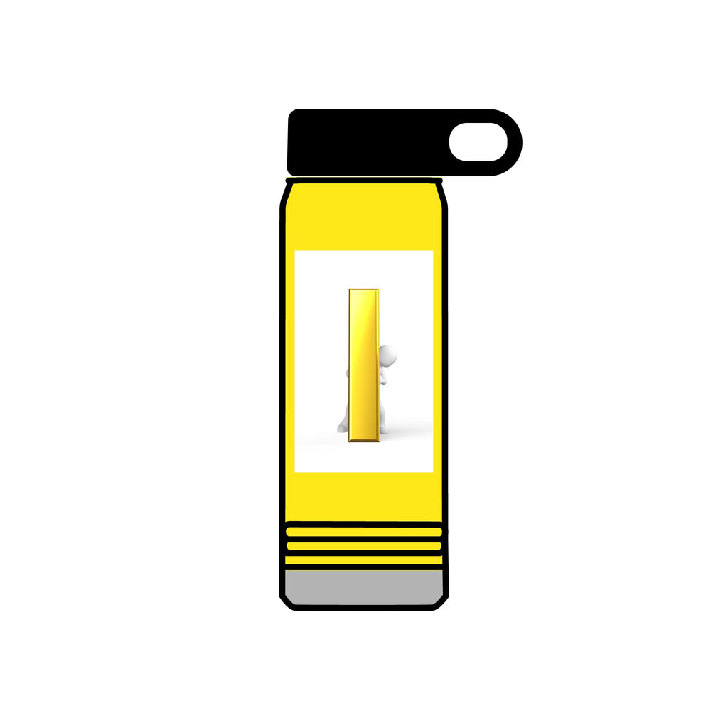 Yellow Door with Peekaboo Character Water Bottle | 20oz Stainless