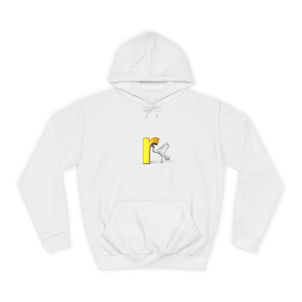 Yellow Letter R Character Hoodie | Playful Typographic Design
