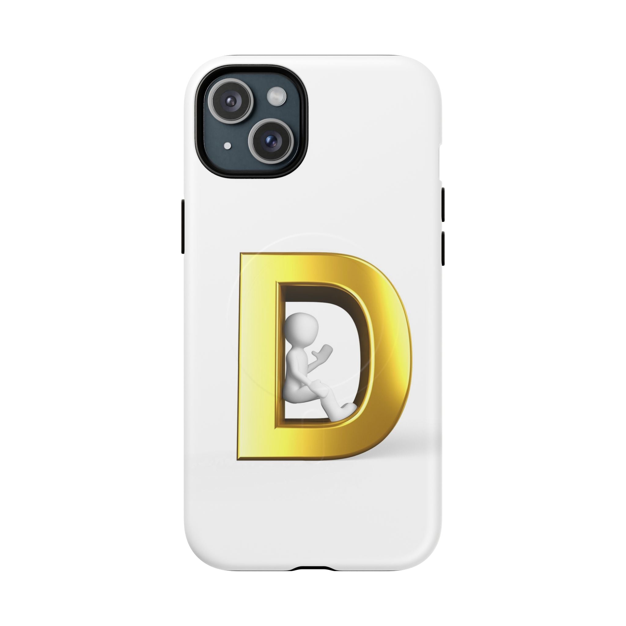 Coque de téléphone à monogramme lettre D or | Coque magnétique résistante