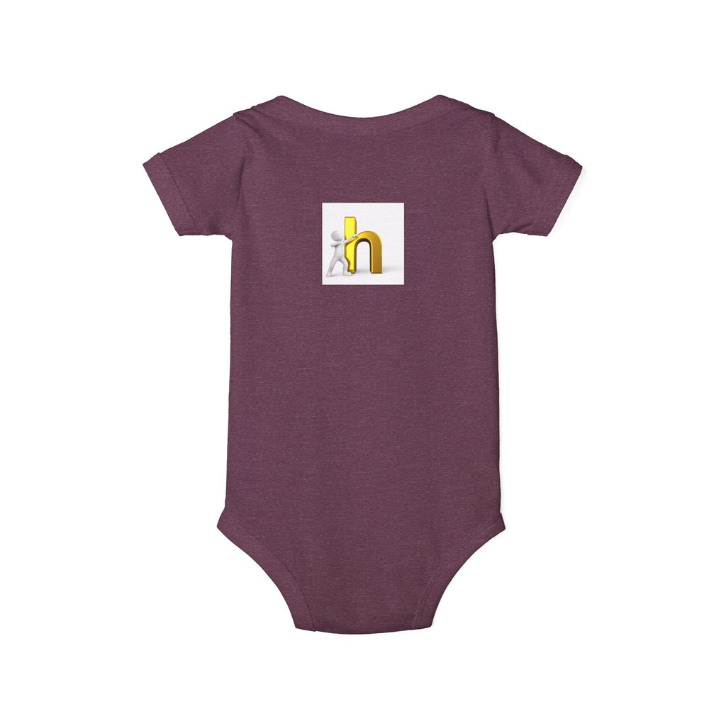 Yellow 3D Letter H Infant Jersey One Piece | Baby Bodysuit