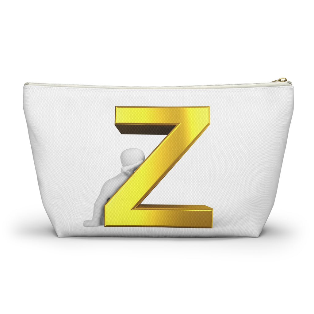 Gold Letter Z Accessory Pouch | Monogram Z Makeup Bag