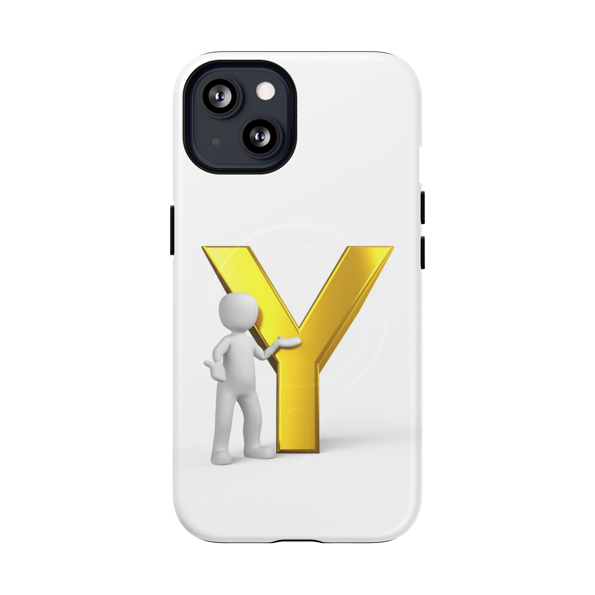 Coque de téléphone Lettre Y Or | Coque magnétique iPhone Monogramme